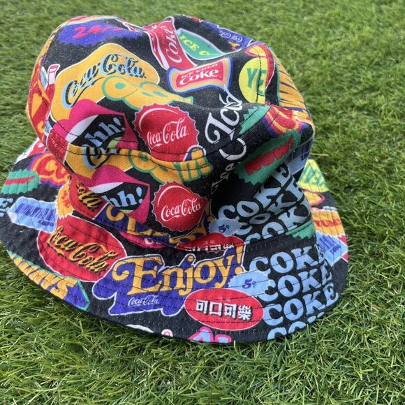 Coca-Cola Reversible Bucket Hat Funky Multicolor Fun Coke Design Collectible - Picture 2 of 5